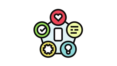 Design thinking ux ui color icon animation Stock Footage 326102568