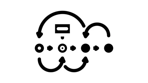 Design thinking ux ui glyph icon animation Stock Footage 326740917
