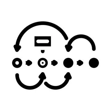 Design thinking ux ui glyph icon vector illustration 스톡 일러스트