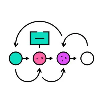 Design thinking ux ui icon color illustration Illustrazione stock