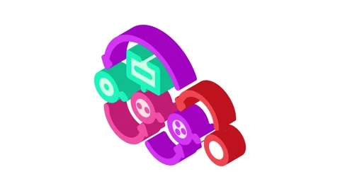Design thinking ux ui isometric icon animation Stock Footage 327286540
