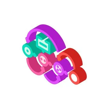 Design thinking ux ui isometric icon vector illustration Illustrazione stock
