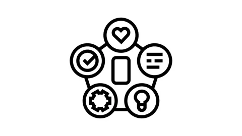 Design thinking ux ui line icon animation Stock Footage 326129753