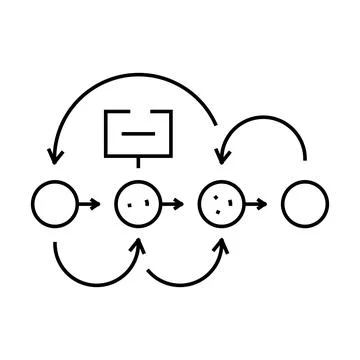 Design thinking ux ui line icon vector illustration 스톡 일러스트