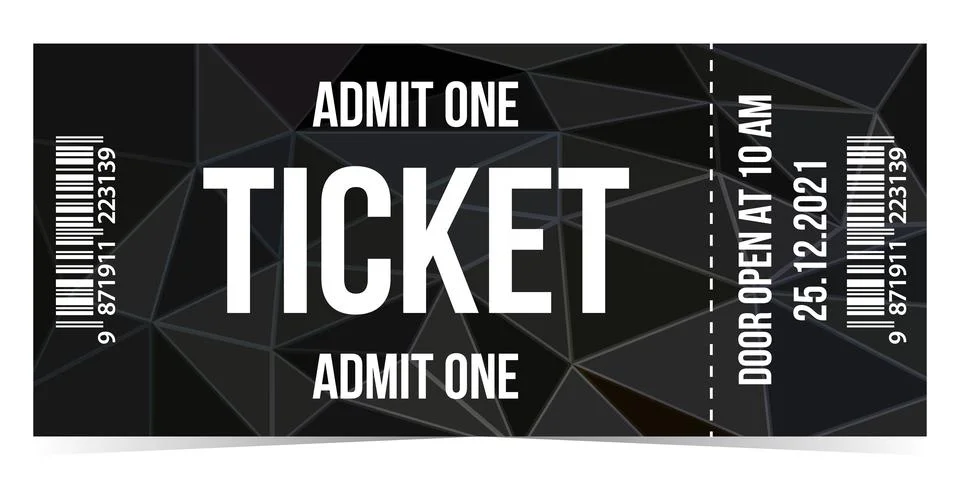 Design Ticket vector template for invitation, event, concert, music festival Stock Illustration