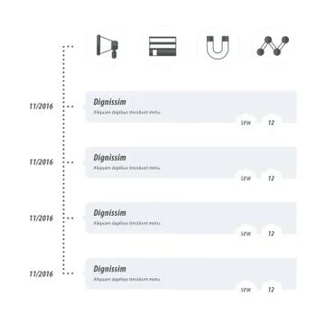 Design timeline template gray style Ilustração Stock