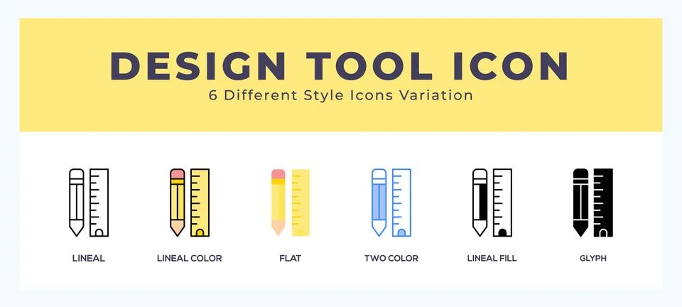 Design tool icons set of simple vector illustration. Stock Illustration