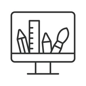 Design tools concept, icon in line design. design tools, creativity, graphic Stock Illustration