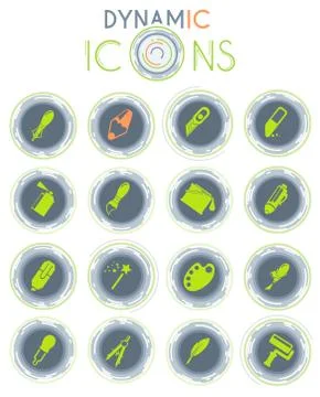 Design tools dynamic icons Stock Illustration