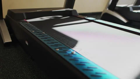 Design of treadmill adds modern touch to gym interior Stock Footage 275063086