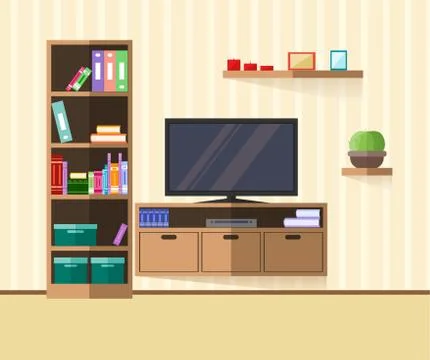 Design TV zone in a flat style. Stock Illustration
