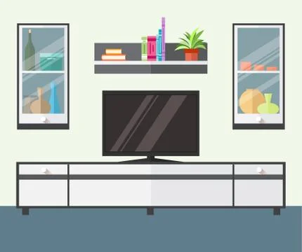 Design TV zone in a flat style. Stock Illustration