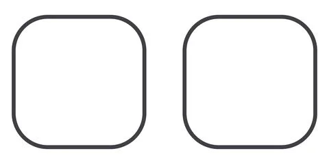 Design of two simple geometric shapes with rounded corners Stock Illustration
