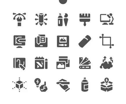 Design UI Pixel Perfect Well-crafted Vector Solid Icons Ilustração Stock