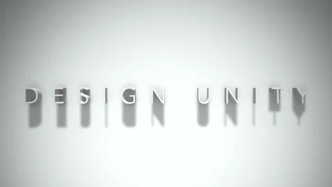 Design unity 3D title animation white text on a white background Stock Footage 299377829