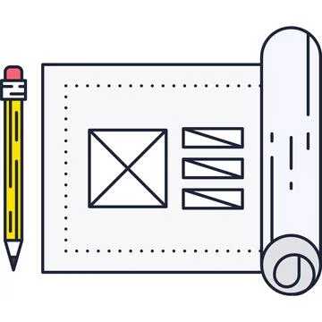 Design ux ui app prototyping flat vector icon Stock Illustration