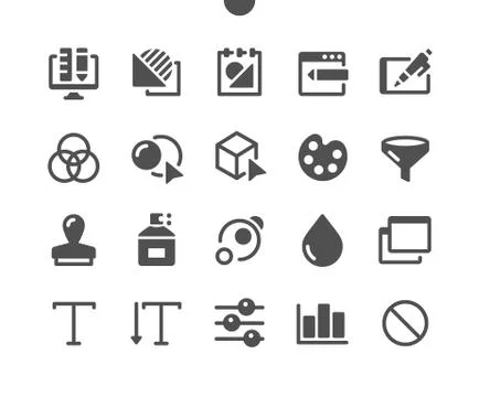 Design v3 UI Pixel Perfect Well-crafted Vector Solid Icons Ilustração Stock