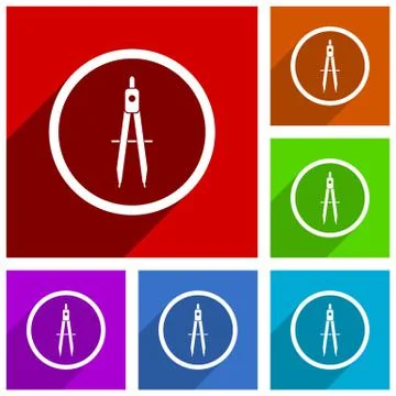 Design vector icons. Flat design colorful illustrations for web designers and Stock Illustration
