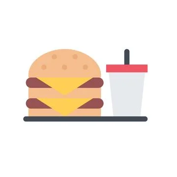 Design vector image icons burger soda Stock Illustration