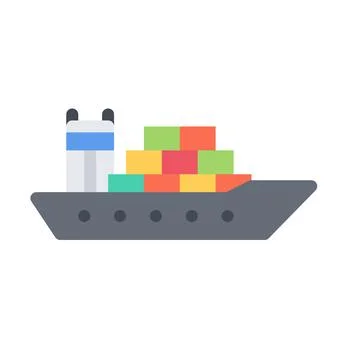 Design vector image icons cargo ship Stock Illustration