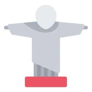 Design vector image icons christ the redeemer statue Stock Illustration