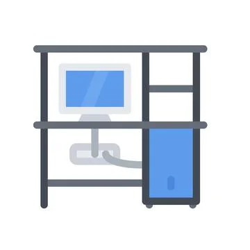 Design vector image icons computer-desk Stock Illustration