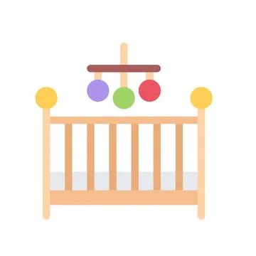 Design vector image icons crib Stock Illustration