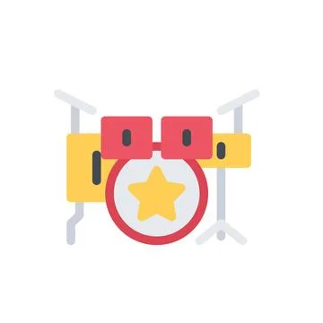 Design vector image icons drum kit Stock Illustration