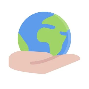 Design vector image icons earth hand 库存插图