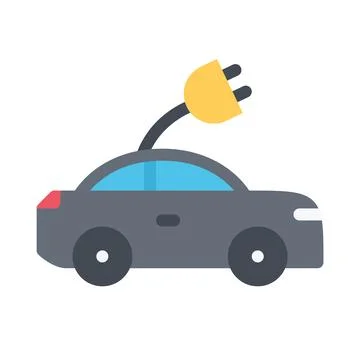 Design vector image icons electric car Illustrazione stock