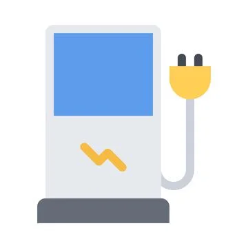 Design vector image icons electro car station Illustrazione stock