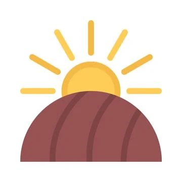 Design vector image icons field sun Stock Illustration