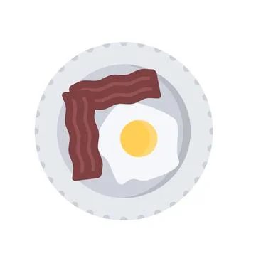 Design vector image icons fried eggs bacon Stock Illustration