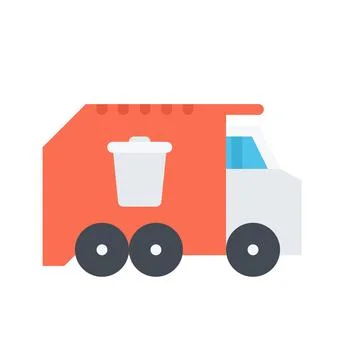 Design vector image icons garbage truck Stock Illustration