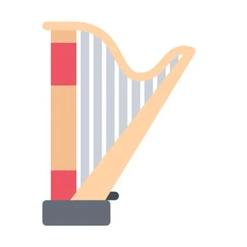 Design vector image icons harp Stock Illustration