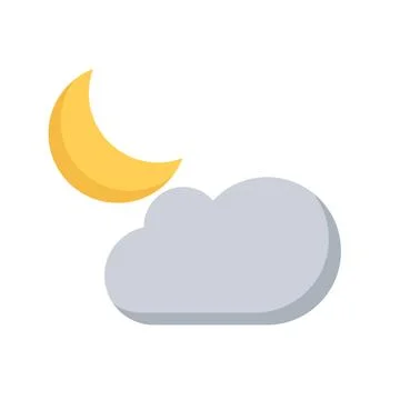 Design vector image icons moon cloud Stock Illustration