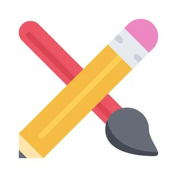 Design vector image icons pencil brush Stock Illustration