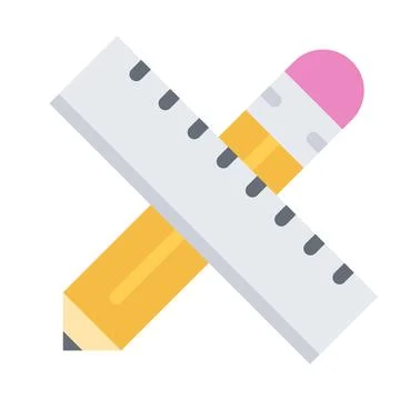 Design vector image icons pencil ruler Stock Illustration
