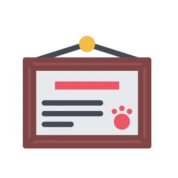 Design vector image icons pet diploma Stock Illustration