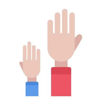 Design vector image icons raised hands Stock Illustration