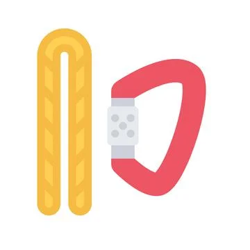Design vector image icons rope carabiner Stock Illustration