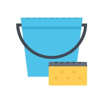 Design vector image icons sponge bucket Stock Illustration