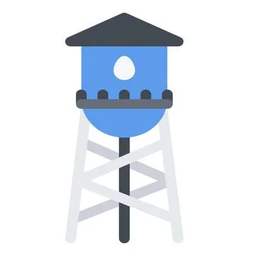 Design vector image icons water tower Illustrazione stock