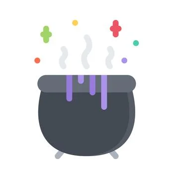 Design vector image icons witches cauldron Stock Illustration