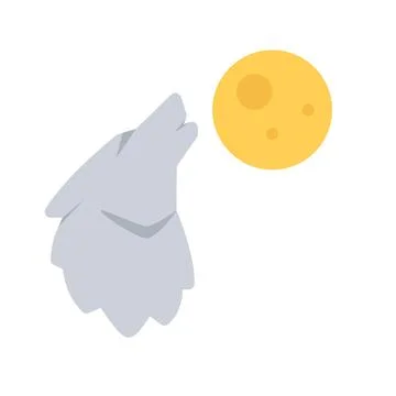 Design vector image icons wolf moon Stock Illustration