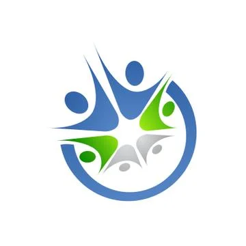 Design vector logo element Abstract people icon Stock Illustration