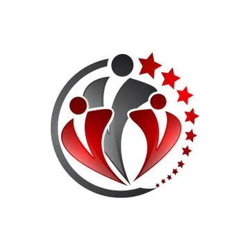 Design vector logo element Abstract people icon Stock Illustration