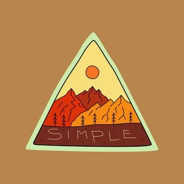 Design vector of mountain camping for badge design, emblem, T-shirt Art, Tee  Stock Illustration