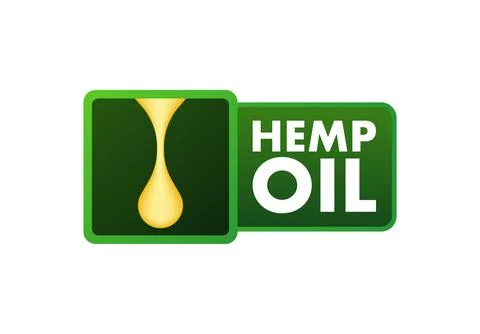 Design vector. Realistic flat hemp oil design. Web banner Ilustración de archivo