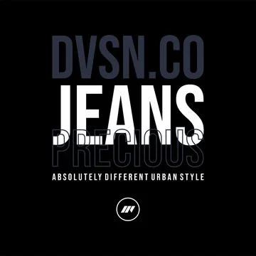 Design vector typography for t-shirt streetwear clothing. dvsn jeans concep.. Stock Illustration